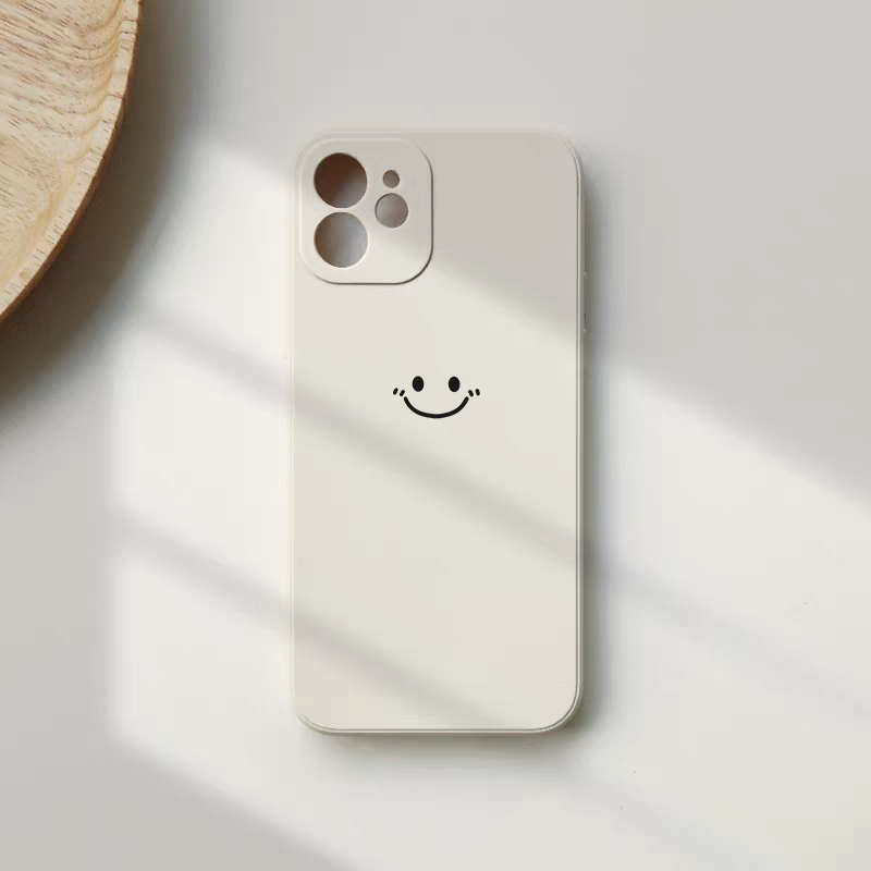 Silicone Liquid Case - Casing Ponsel Minimalis Motif Smiley Untuk