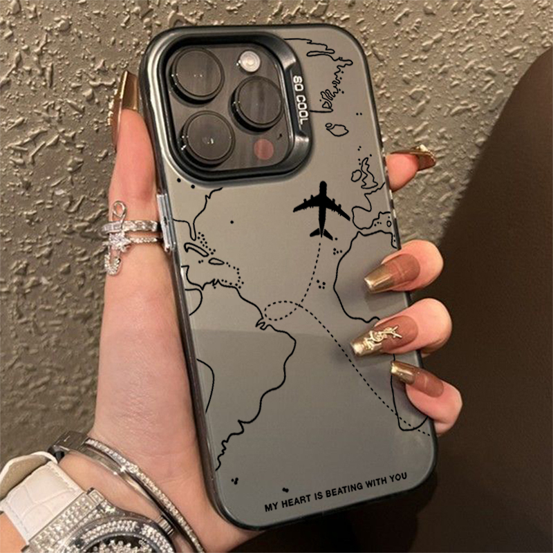 Phone Cases Dior - Casing Dasar TPU Desain Rute Pesawat
