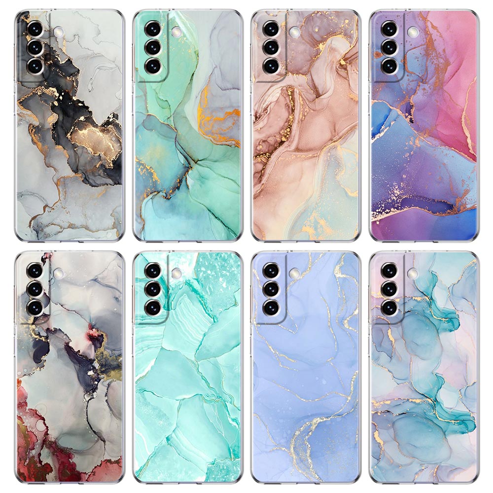 Phone Cases Burga - Sarung ponsel silikon bening marmer, pelindung