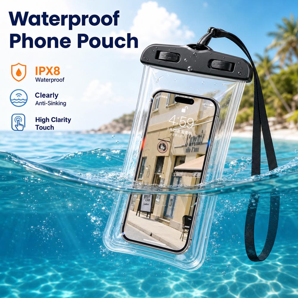Phone Cases Beach - Kantong Ponsel Transparan Tahan Air, Dapat