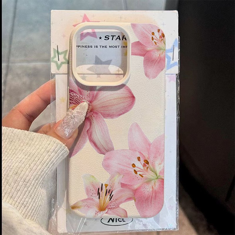 Samsung Galaxy S25 - Casing Ponsel Tekstur Pink Lily Lychee