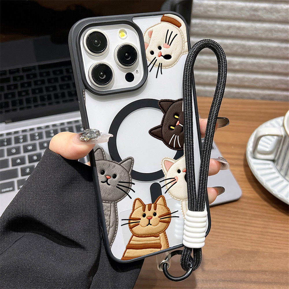 Phone Cases Popular - Casing HP Kucing Bordir Imitasi Lucu