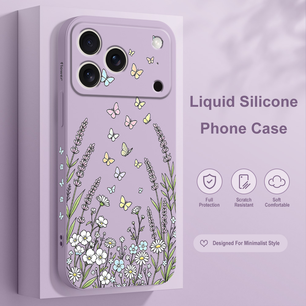 Casing Ponsel Kupu-Kupu Rumput - Silicone Liquid Case ulasan dan harga