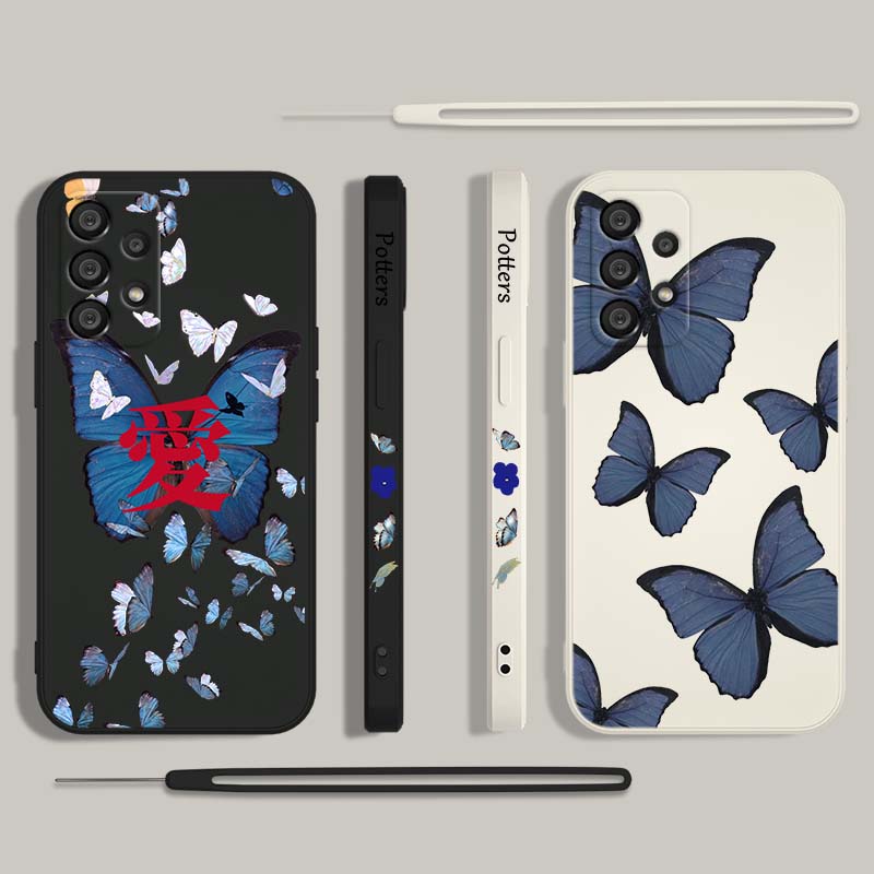 Casing Ponsel Tali Cair Biru M - Silicone Liquid Case ulasan dan harga